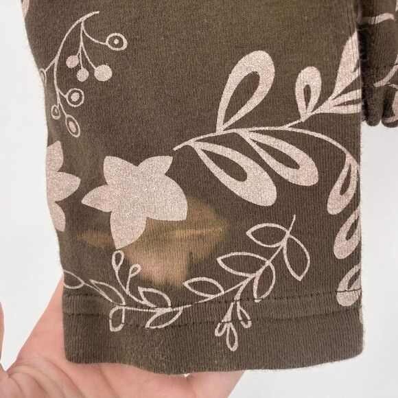 Fresh Produce Women's Floral Round‎ Neck Long Sleeve Top Blouse Brown Size Small - Picture 5 of 9